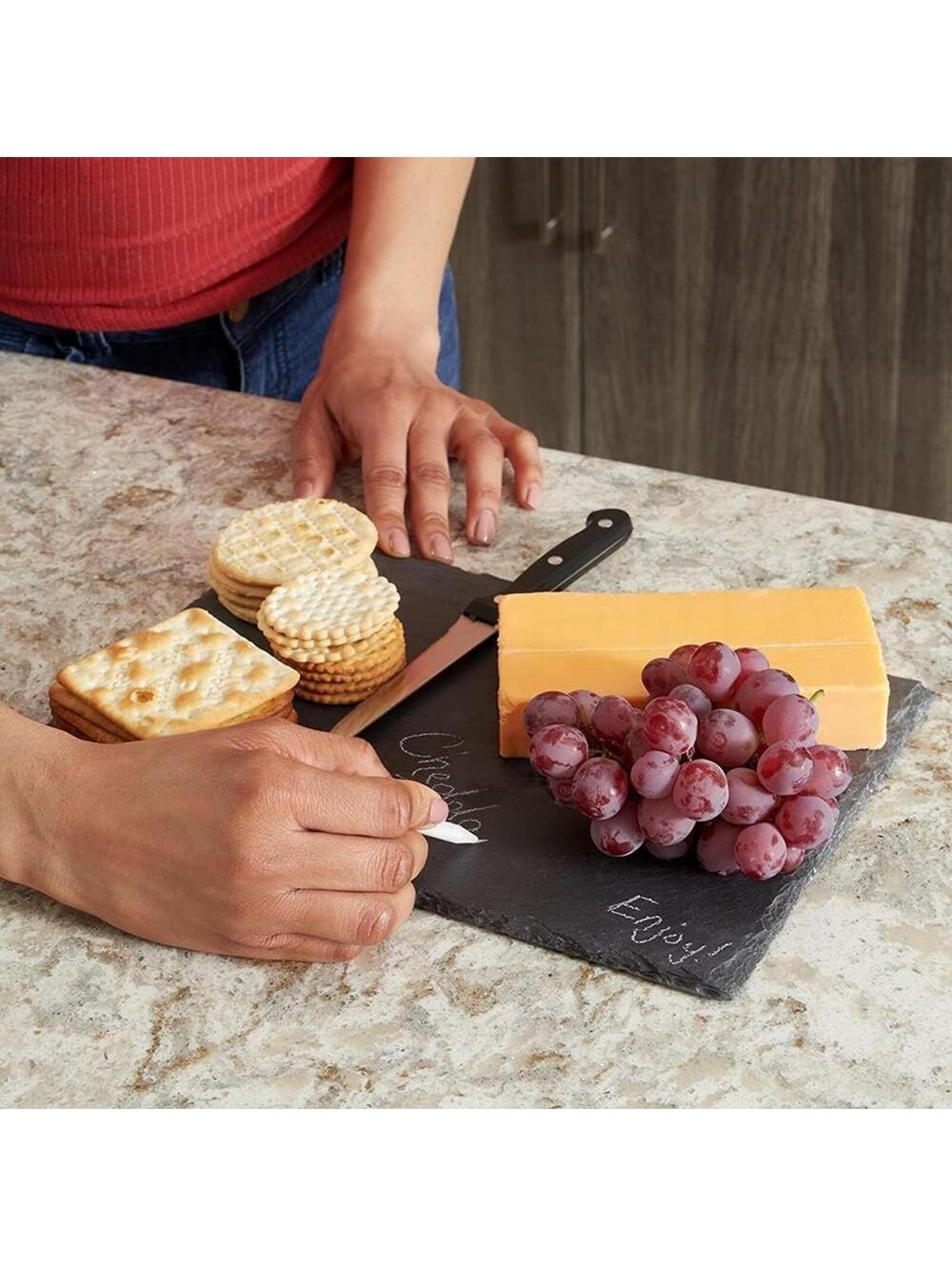 Charcuterie/Cheese/Cutting Slate Boards with Chalk 8x12 Home Basics